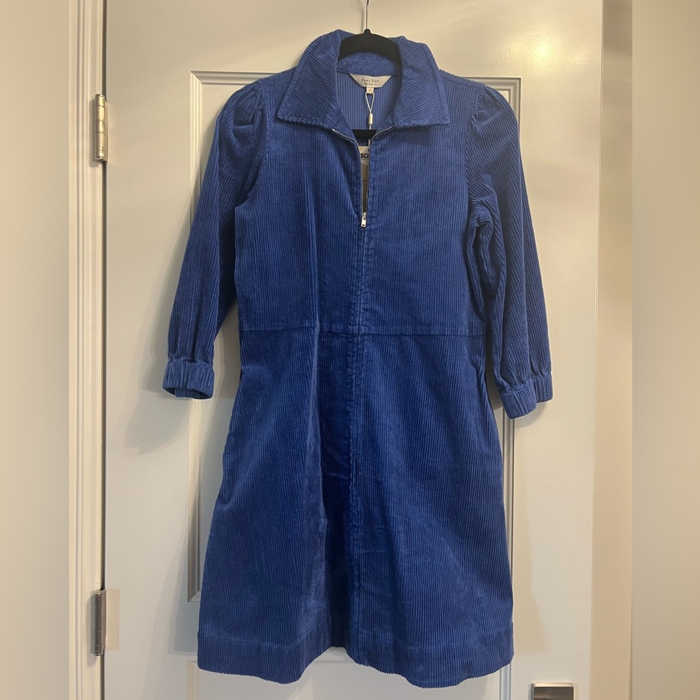 Beautiful Blue Curdoroy Dress from Europe